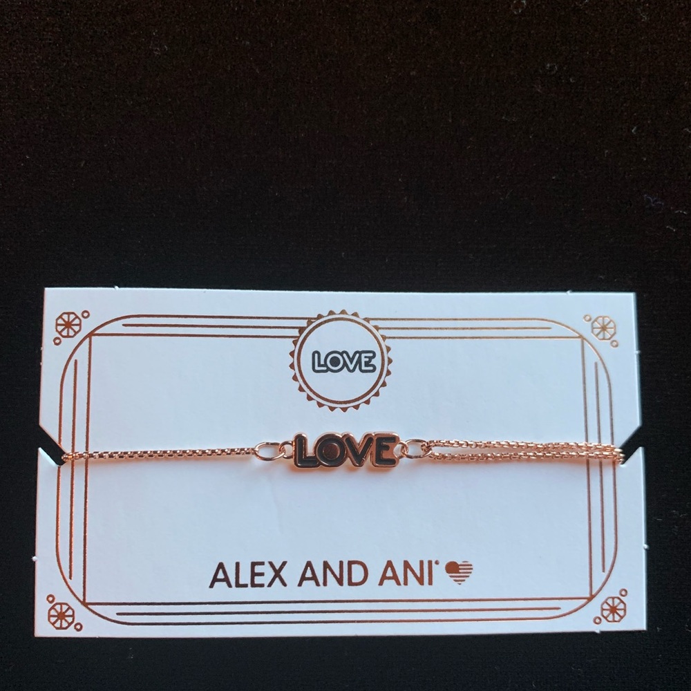 Alex and Ani 14kt. Rose Gold LOVE Bracelet